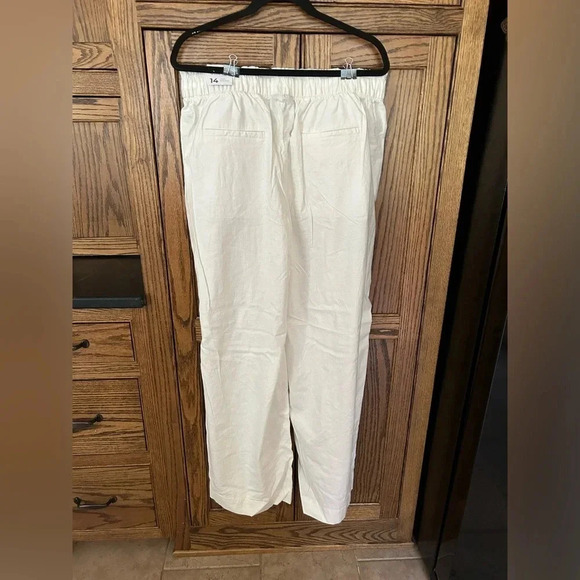 NWT Lane Bryant | Soft Linen Blend Wide Leg‎ Pant in White Cream Flowy Beachy 14 - Picture 6 of 12